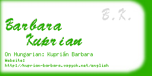 barbara kuprian business card